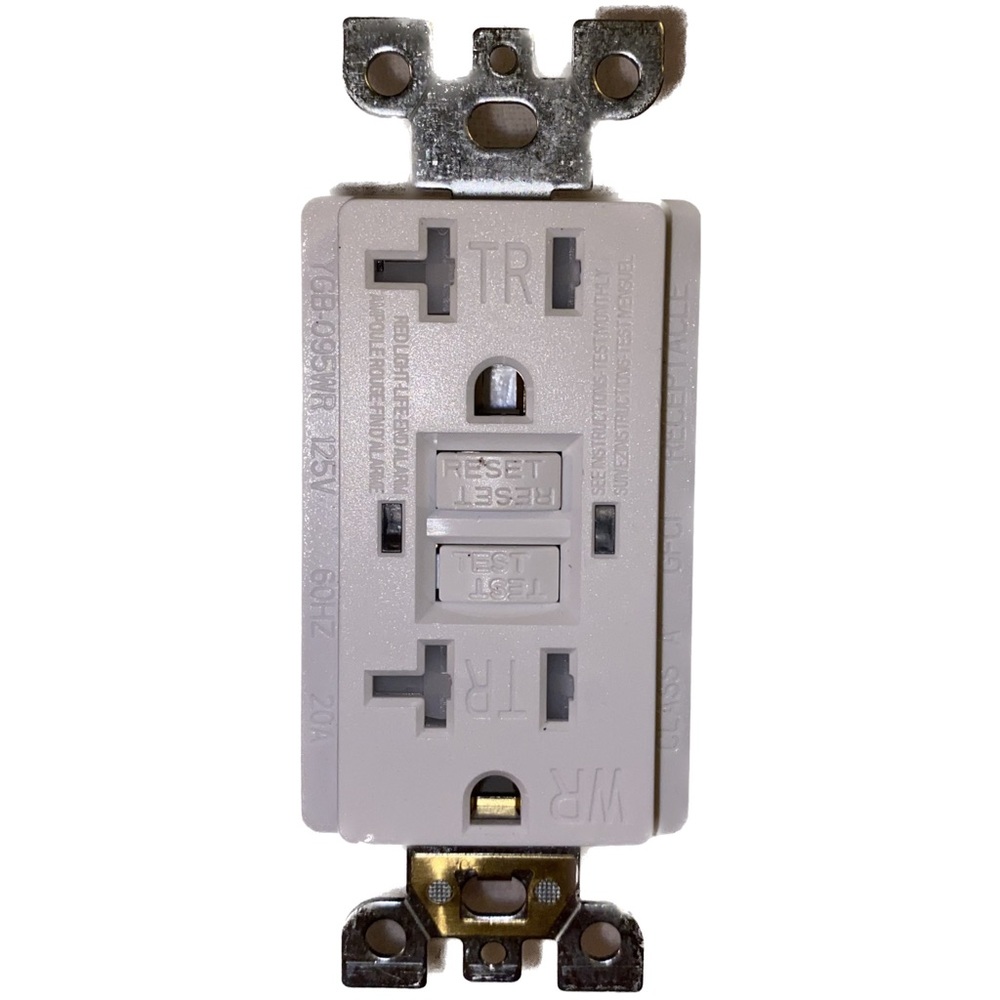 YFB-095WR GFCI Outlet Receptacle 125V 60 Hz 20 Amp with LED Indicator